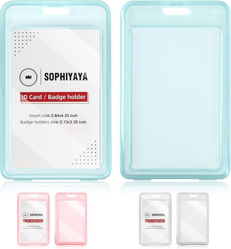 عبوتان من حامل الشارة الرأسي الشفاف مع غطاء شارة عمل لبطاقة مفاتيح النوافذ مزدوجة الجوانب لطلاب مدرسي المكاتب والمدرسة (وردي) in Kuwait