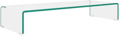 vidaXL TV Cabinet Clear Tempered Glass 31.5x11.8x5.1in Sleek in Kuwait