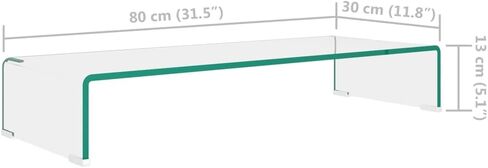vidaXL TV Cabinet Clear Tempered Glass 31.5x11.8x5.1in Sleek in Kuwait