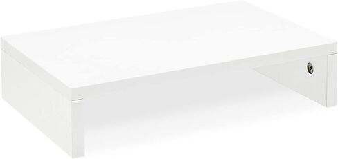 TEAMIX 1 Pack and 2 Drawers White Monitor Stand Riser for 2 Monitors/Laptop/PC, Wood Screen/TV Stand Desk Organizer in Saudi Arabia