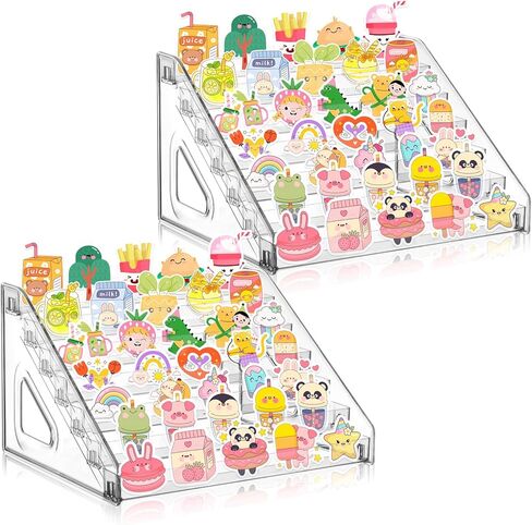 2 حزمة من 7 طبقات حامل عرض الملصقات، منظم حامل طوابع الملصقات لبائعي الملصقات الكبيرة، موردي الأعمال الصغيرة، الأحداث التجارية، المعارض التجارية، حامل ملصقات عرض بطاقات التهنئة in Kuwait