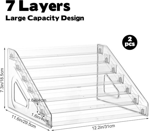 2 حزمة من 7 طبقات حامل عرض الملصقات، منظم حامل طوابع الملصقات لبائعي الملصقات الكبيرة، موردي الأعمال الصغيرة، الأحداث التجارية، المعارض التجارية، حامل ملصقات عرض بطاقات التهنئة in Kuwait