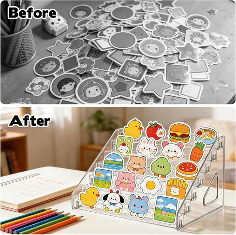 2 حزمة من 7 طبقات حامل عرض الملصقات، منظم حامل طوابع الملصقات لبائعي الملصقات الكبيرة، موردي الأعمال الصغيرة، الأحداث التجارية، المعارض التجارية، حامل ملصقات عرض بطاقات التهنئة in Kuwait