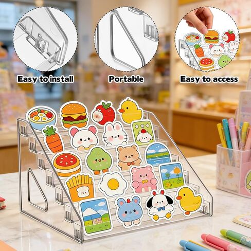 2 حزمة من 7 طبقات حامل عرض الملصقات، منظم حامل طوابع الملصقات لبائعي الملصقات الكبيرة، موردي الأعمال الصغيرة، الأحداث التجارية، المعارض التجارية، حامل ملصقات عرض بطاقات التهنئة in Kuwait