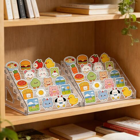 2 حزمة من 7 طبقات حامل عرض الملصقات، منظم حامل طوابع الملصقات لبائعي الملصقات الكبيرة، موردي الأعمال الصغيرة، الأحداث التجارية، المعارض التجارية، حامل ملصقات عرض بطاقات التهنئة in Kuwait