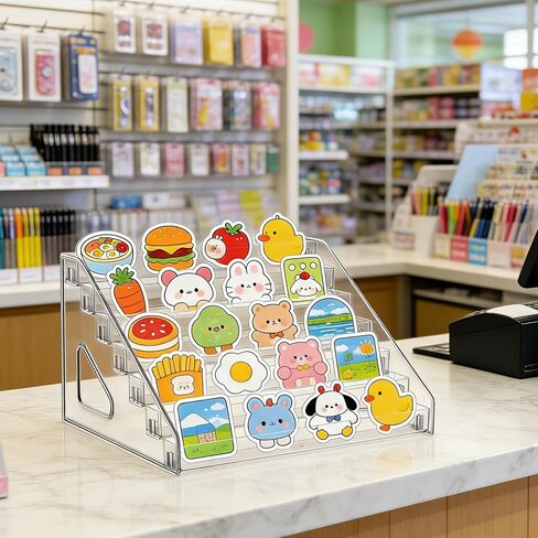 2 حزمة من 7 طبقات حامل عرض الملصقات، منظم حامل طوابع الملصقات لبائعي الملصقات الكبيرة، موردي الأعمال الصغيرة، الأحداث التجارية، المعارض التجارية، حامل ملصقات عرض بطاقات التهنئة in Kuwait