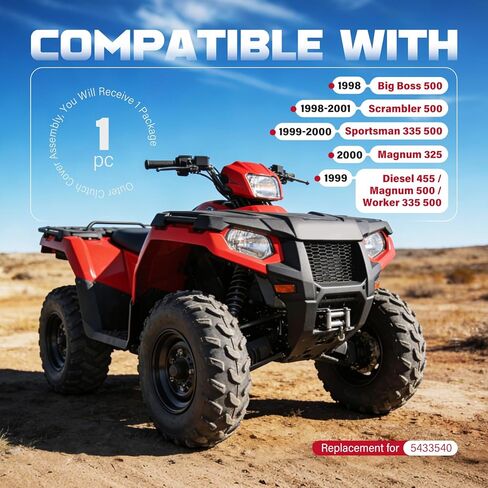 غطاء القابض الخارجي HESACA متوافق مع 1998-2001 Polaris Big Boss Scrambler Sportsman Magnum Worker Diesel 325 335 455 500 بديل لـ 5433540 in Saudi Arabia