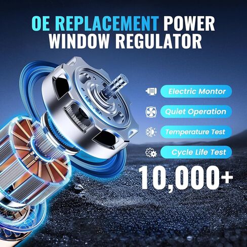 748-601 منظم نوافذ الطاقة الأمامي الأيسر للسائق مع محرك متوافق مع ميني كوبر 2002-2005، استبدال # 51337039451,67626910375,67626937657,67626954891,67626955875 in Kuwait