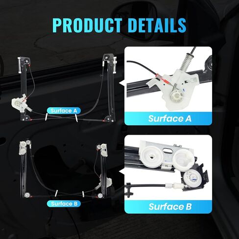 748-601 منظم نوافذ الطاقة الأمامي الأيسر للسائق مع محرك متوافق مع ميني كوبر 2002-2005، استبدال # 51337039451,67626910375,67626937657,67626954891,67626955875 in Kuwait