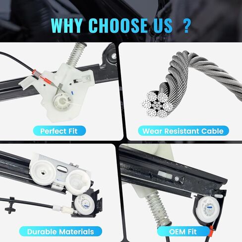 748-601 منظم نوافذ الطاقة الأمامي الأيسر للسائق مع محرك متوافق مع ميني كوبر 2002-2005، استبدال # 51337039451,67626910375,67626937657,67626954891,67626955875 in Kuwait