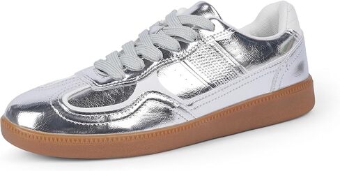 Fashion Sneakers for Women Lace up Rounded Toe Flat Dressy Womens Sneakers Causal Tennis Shoes in Kuwait