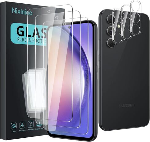 3 Pack Tempered Glass Screen Protector for Samsung Galaxy A53/A52/A52s/A51, Anti-Fingerprint, 9H Hardness, Scratch Resistant, Easy to install, Bubble Free in Saudi Arabia