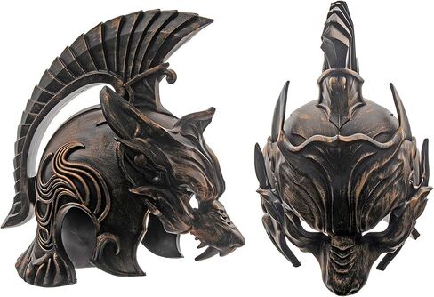 X-Forge Helm of The Bronze Wolf Foam Medieval Helmet – X-Forge 16" x 8" Ancient Collectible Roman Helmet Adult with Bronze Finish for Fantasy Costume, LARP, Cosplay or Display in Saudi Arabia