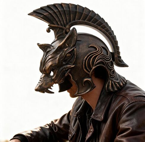X-Forge Helm of The Bronze Wolf Foam Medieval Helmet – X-Forge 16" x 8" Ancient Collectible Roman Helmet Adult with Bronze Finish for Fantasy Costume, LARP, Cosplay or Display in Saudi Arabia