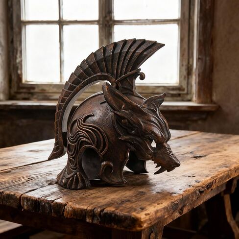 X-Forge Helm of The Bronze Wolf Foam Medieval Helmet – X-Forge 16" x 8" Ancient Collectible Roman Helmet Adult with Bronze Finish for Fantasy Costume, LARP, Cosplay or Display in Saudi Arabia