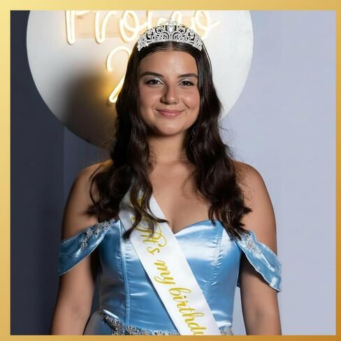 تاج لوناريفو ووشاح فارغ، تاج كريستالي فضي مع وشاح أبيض عادي للنساء والفتيات، مخصص لحفلات الزفاف، وأعياد الميلاد، والحفلات الراقصة، والعروس، والتخرج، ومسابقة الجمال، والأم المستقبلية in Kuwait