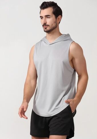 Men’s Sleeveless Hooded Tank Top for Casual Outings Daily Styling Gym Sessions Urban Errands in Saudi Arabia