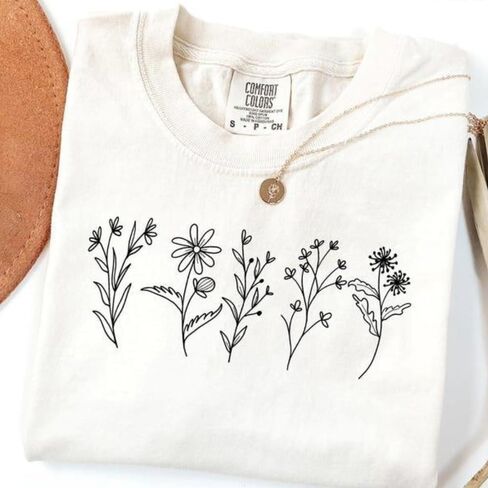 Comfort Colors® Wildflower Shirt, Floral Cottagecore Shirt, Botanical Shirt, Flower Shirt, Nature Shirt, Wildflower Tshirt,Wild Flower Shirt in Kuwait