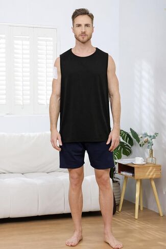 Men’s Shoulder Surgery Shirts with Snap Access Rotator Cuff Post Surgery Tank Top for Sling Chemo Port Recovery Top in Saudi Arabia
