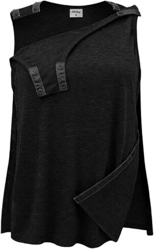 Men’s Shoulder Surgery Shirts with Snap Access Rotator Cuff Post Surgery Tank Top for Sling Chemo Port Recovery Top in Saudi Arabia
