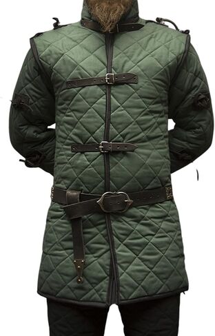 درع حماية مبطن من Viking Armor Medieval Gambeson بأكمام كاملة من Aketon الأفضل لـ Under Armor SCA Larp in Kuwait