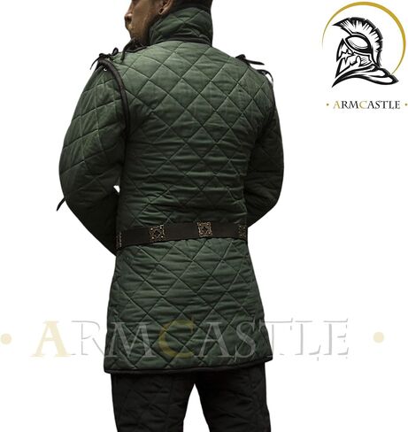 درع حماية مبطن من Viking Armor Medieval Gambeson بأكمام كاملة من Aketon الأفضل لـ Under Armor SCA Larp in Kuwait