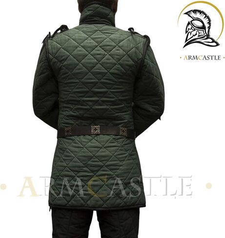 درع حماية مبطن من Viking Armor Medieval Gambeson بأكمام كاملة من Aketon الأفضل لـ Under Armor SCA Larp in Kuwait