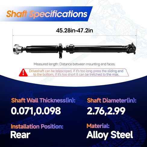 986-285 Rear Drive Shaft Prop Shaft Driveshaft Assembly Fit for Land Rover Range Rover Sport 2006 2007 2008 2009 2010 2011 2012 2013 4WD/AWD, Replace# TVB500370, TVB500390 in Saudi Arabia