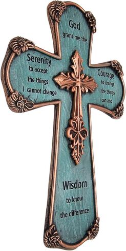 Serenity Prayer Cross Wall Decor, Turquoise and Copper Toned Design,12 inches in Saudi Arabia