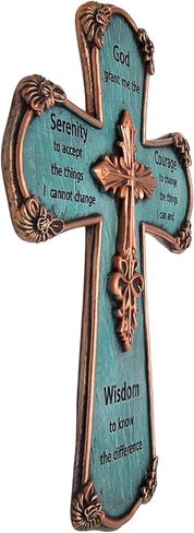 Serenity Prayer Cross Wall Decor, Turquoise and Copper Toned Design,12 inches in Saudi Arabia