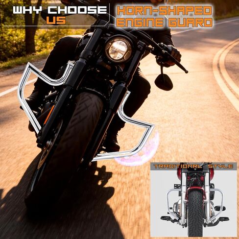 قضيب حماية المحرك من الصدمات للطريق السريع لدراجة Harley Davidson Softail FL Deluxe Fat Boy Slim Heritage Springer Classic Cross Bones 2000-2017 (كروم) in Kuwait
