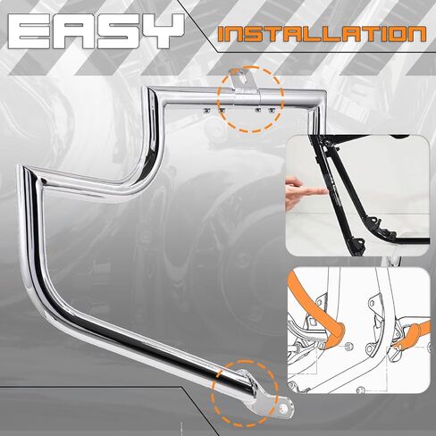 قضيب حماية المحرك من الصدمات للطريق السريع لدراجة Harley Davidson Softail FL Deluxe Fat Boy Slim Heritage Springer Classic Cross Bones 2000-2017 (كروم) in Kuwait