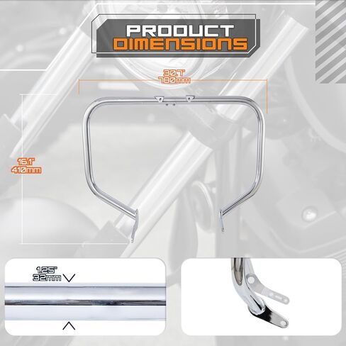 Crash Bar Classic Engine Guard Highway Bar Compatible with Yamaha XVS V-Star Vstar 1300 Deluxe Tourer (Chrome) in Saudi Arabia