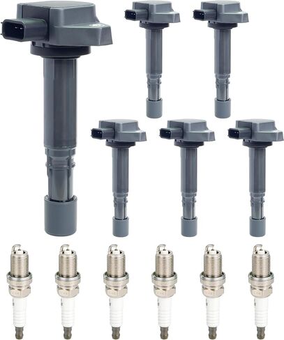 Ignition Coil UF400 and Iridium Spark Plug 9807B-5517W Fit for 2006-2008 Honda Pilot Ridgeline 3.5L, 2003-2006 Acura MDX, 2004-2007 Saturn Vue 3.5L V6, Set of 6, # 30520PVFA01, 30520PDKA01 in Saudi Arabia