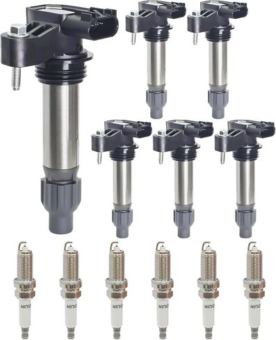 Ignition Coil UF400 and Iridium Spark Plug 9807B-5517W Fit for 2006-2008 Honda Pilot Ridgeline 3.5L, 2003-2006 Acura MDX, 2004-2007 Saturn Vue 3.5L V6, Set of 6, # 30520PVFA01, 30520PDKA01 in Saudi Arabia