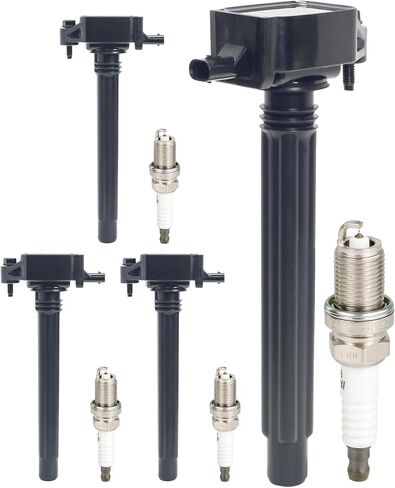Ignition Coil UF400 and Iridium Spark Plug 9807B-5517W Fit for 2006-2008 Honda Pilot Ridgeline 3.5L, 2003-2006 Acura MDX, 2004-2007 Saturn Vue 3.5L V6, Set of 6, # 30520PVFA01, 30520PDKA01 in Saudi Arabia