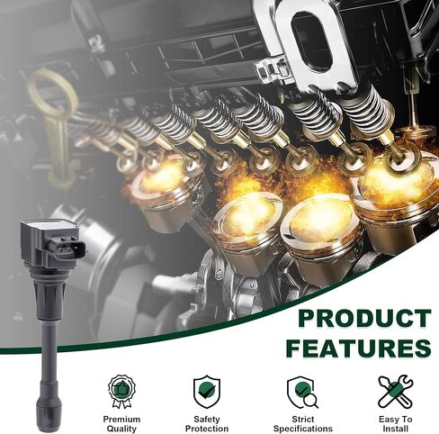 مجموعة من 4 ملفات إشعال متوافقة مع 07-19 FX50 M56 ALTIMA CUBE ROGUE SENTRA VERSA 1.6L 1.8L 2.0L UF-549 in Kuwait