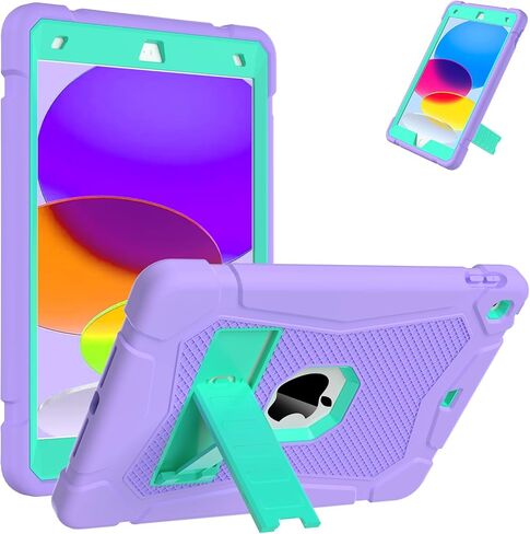 AVAWO Case for iPad 9th/8th/7th Generation(10.2 inch, 2021/2020/2019), Heavy Duty Military Grade Shockproof Protective Cover with Built-in Stand/Pencil Holder for i Pad 9/8/7 Gen，Orange+ Black in Saudi Arabia