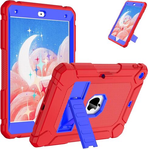 AVAWO Case for iPad 9th/8th/7th Generation(10.2 inch, 2021/2020/2019), Heavy Duty Military Grade Shockproof Protective Cover with Built-in Stand/Pencil Holder for i Pad 9/8/7 Gen，Orange+ Black in Saudi Arabia