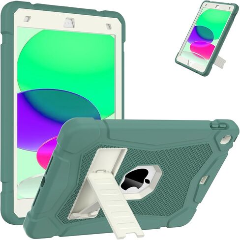 AVAWO Case for iPad 9th/8th/7th Generation(10.2 inch, 2021/2020/2019), Heavy Duty Military Grade Shockproof Protective Cover with Built-in Stand/Pencil Holder for i Pad 9/8/7 Gen，Orange+ Black in Saudi Arabia