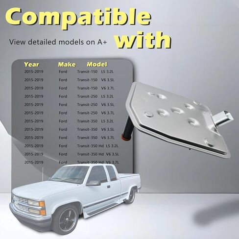 6R60 6R75 6R80 6R100 Automotive Trans Transmission Filter Kits Oil Pan Gasket L5 V6 3.2L 3.5L 3.7L Compatible with Ford Transit-150 250 350 350 HD 15-19 Replaces CK4Z-7A098-A in Saudi Arabia