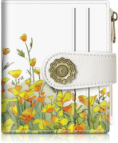 Chelmon Celestial Symphony Small Wallet Woman RFID Blocking, PU Leather Bifold Credit Card Ladies Wallets with ID Window, Cute Zipper Coin Pocket Purse for Girls in Saudi Arabia