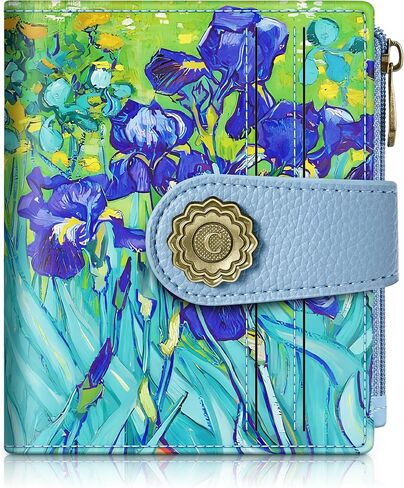 Chelmon Celestial Symphony Small Wallet Woman RFID Blocking, PU Leather Bifold Credit Card Ladies Wallets with ID Window, Cute Zipper Coin Pocket Purse for Girls in Saudi Arabia