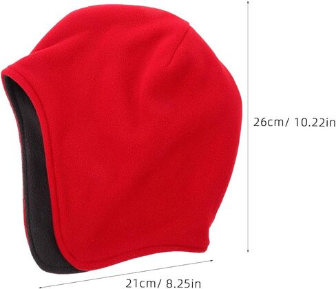 Skull Cap for Men Women - Senior Fleece Watch Cap with Earflap - Winter Sleeping Bonnet - Soft Night Warm Hair Cover for Men Women Home Travel Red in Saudi Arabia