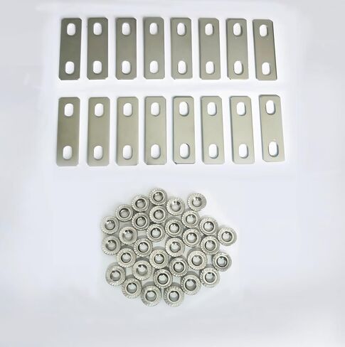 16PCS LiFePo4 Bus Bars Posts Straps 40mm Central Hole Spacing 15mm Width 1.5mm Thick Nickel-Plated Copper Battery BusBar for Lithium LiFepo4 Cell with 32PCS 304 Stainless Steel M6 Flange Nut in Saudi Arabia