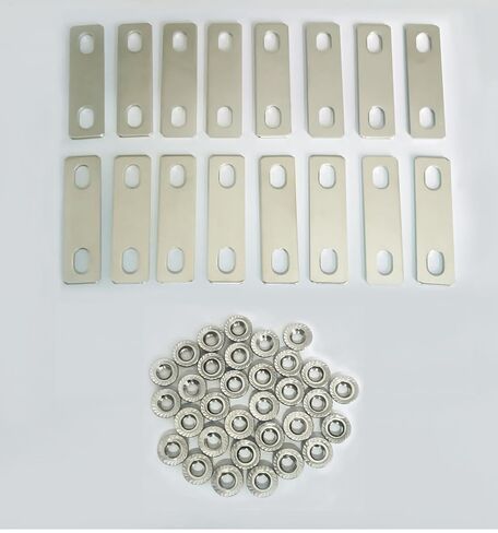 16PCS LiFePo4 Bus Bars Posts Straps 40mm Central Hole Spacing 15mm Width 1.5mm Thick Nickel-Plated Copper Battery BusBar for Lithium LiFepo4 Cell with 32PCS 304 Stainless Steel M6 Flange Nut in Saudi Arabia