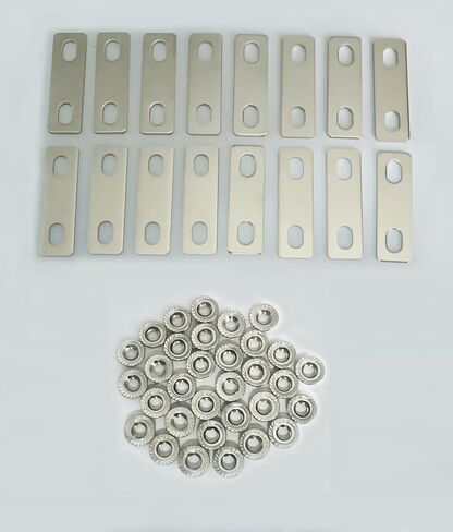 16PCS LiFePo4 Bus Bars Posts Straps 40mm Central Hole Spacing 15mm Width 1.5mm Thick Nickel-Plated Copper Battery BusBar for Lithium LiFepo4 Cell with 32PCS 304 Stainless Steel M6 Flange Nut in Saudi Arabia