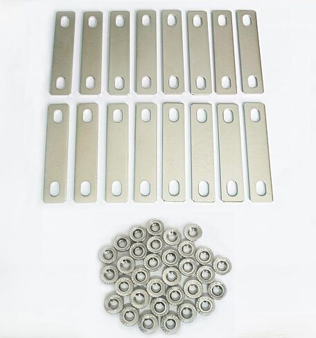 16PCS LiFePo4 Bus Bars Posts Straps 40mm Central Hole Spacing 15mm Width 1.5mm Thick Nickel-Plated Copper Battery BusBar for Lithium LiFepo4 Cell with 32PCS 304 Stainless Steel M6 Flange Nut in Saudi Arabia