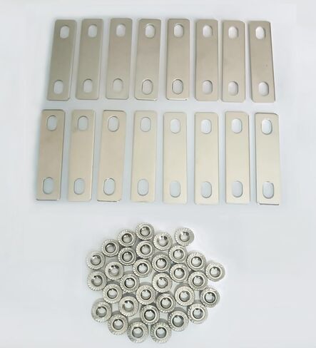 16PCS LiFePo4 Bus Bars Posts Straps 40mm Central Hole Spacing 15mm Width 1.5mm Thick Nickel-Plated Copper Battery BusBar for Lithium LiFepo4 Cell with 32PCS 304 Stainless Steel M6 Flange Nut in Saudi Arabia