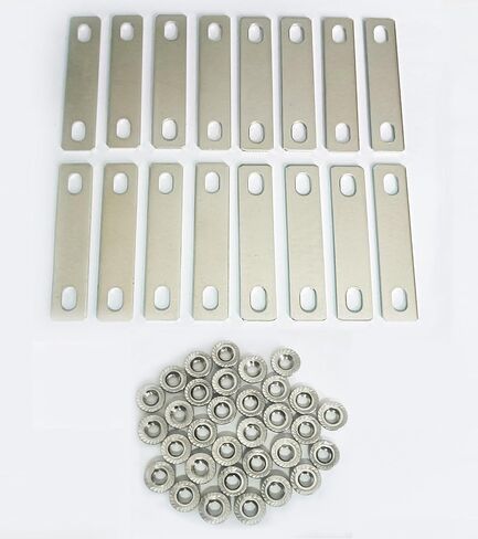 16PCS LiFePo4 Bus Bars Posts Straps 40mm Central Hole Spacing 15mm Width 1.5mm Thick Nickel-Plated Copper Battery BusBar for Lithium LiFepo4 Cell with 32PCS 304 Stainless Steel M6 Flange Nut in Saudi Arabia